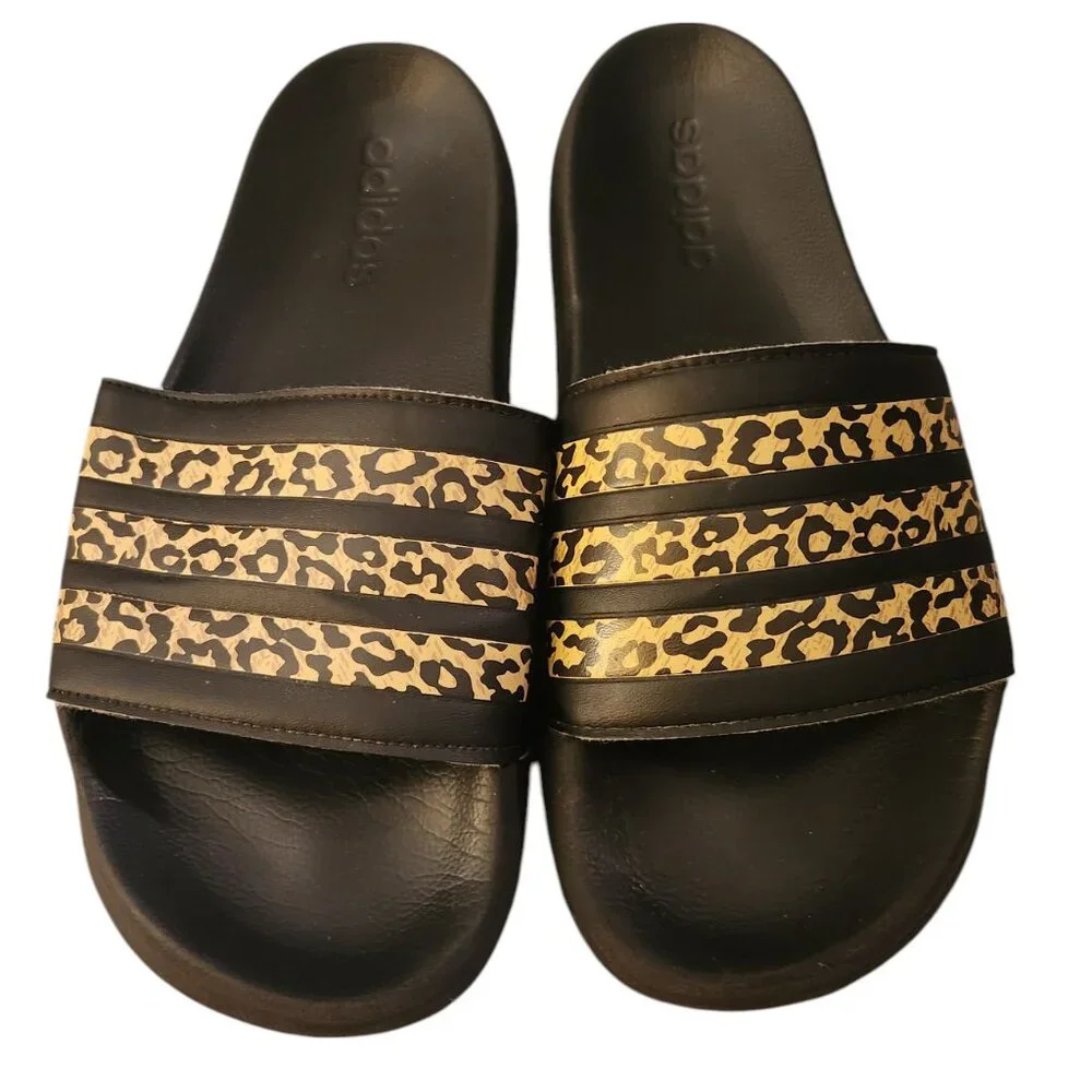 Adidas Adilette Shower Slide Sandals Black/Black/Black WMNS Sz 10 FZ2856 - Picture 2 of 7